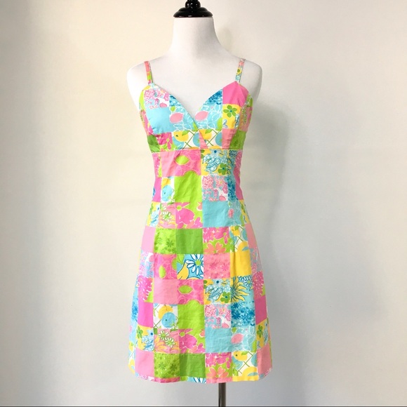 Lilly Pulitzer Dresses & Skirts - Lily Pulitzer Vintage Patchwork Dress Size 4
